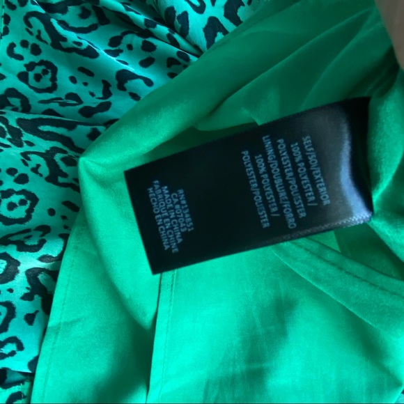 WAYF green leopard dress - Picture 4 of 6